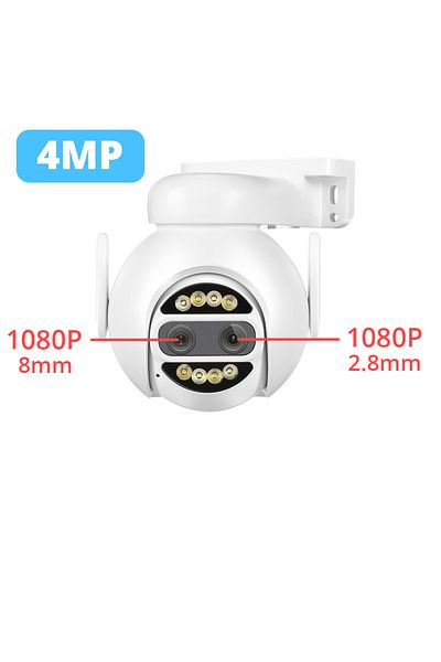 TPTEK Eu plug 4MP 8MP 4K IP Camera Wifi PTZ Dual Lens 2.8mm 8mm 4MP 2K Outdoor Surveillance Security CCTV