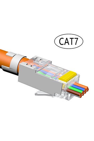 Choice 50 قطعة من Cat7 و10 قطع من Cat6A Cat7 موصلات RJ45 محمية وممررة من 8P8C مطلية بالذهب Cat 7 Fas