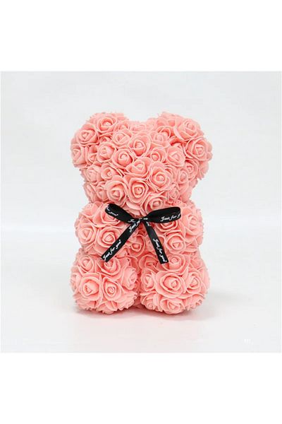 Choice Fresh Pink 1pc 25cm Artificial Foam Flowers Bear Rose Bear Romantic Creative Gifts For Valentines Da