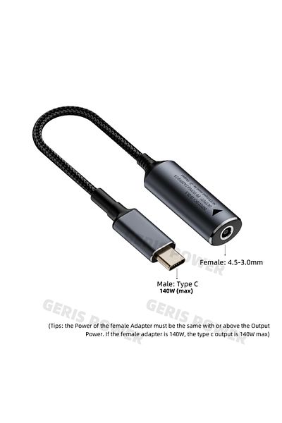 Choice شاحن كمبيوتر محمول عالمي 4.5-3.0 مم 1.40 وات تيار مستمر إلى محول طاقة USB C PD 5 فولت 9 فولت 20 فولت شحن سريع