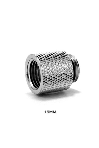 Choice Silver 15mm Extender Fitting 10mm 15mm 20mm 30mm 40mm M-F G1/4 Black / Silver Nickel For Computer Wa