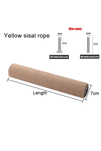 TUNFAN 50cm Yellow sisal Cat Scratching Post for Cat Tree Tower DIY Cat Climbing Frame Replacement Post Sis