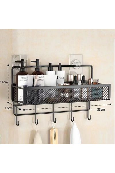 Choice B-Black Portable Hanging Wall-mounted Storage Rack No-drilling Bathroom Onion Garlic Seasoning Organ