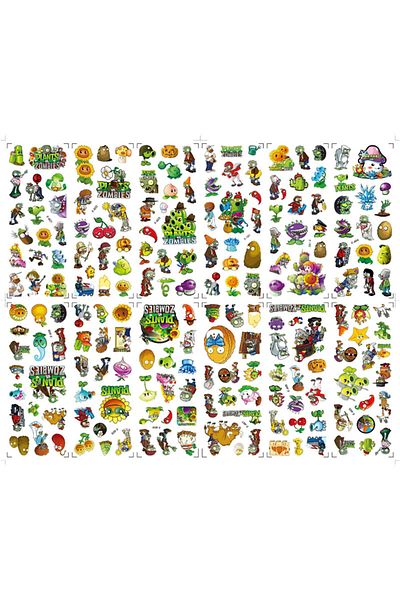 Choice 6.75x16.9cm 12 sheets 12 Sheets Plant Vs Zombies Series Non-repeating PVC Stickers Theme Kids Party