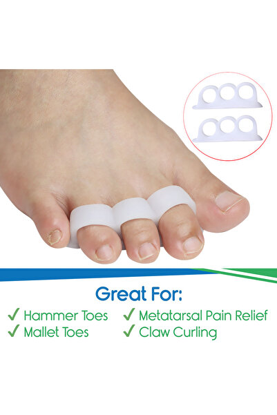 Choice5 White-6Pcs Pexmen 2/4/6Pcs Hammertoe Corrector Toe Straighteners with...