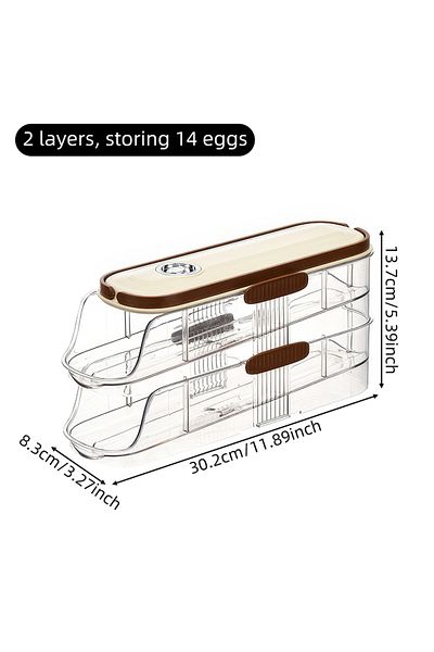 Choice A-2 1 Piece, Egg Storage Box, Automatic Rolling Refrigerator Egg Rack Storage, Hand-held Egg Refrige