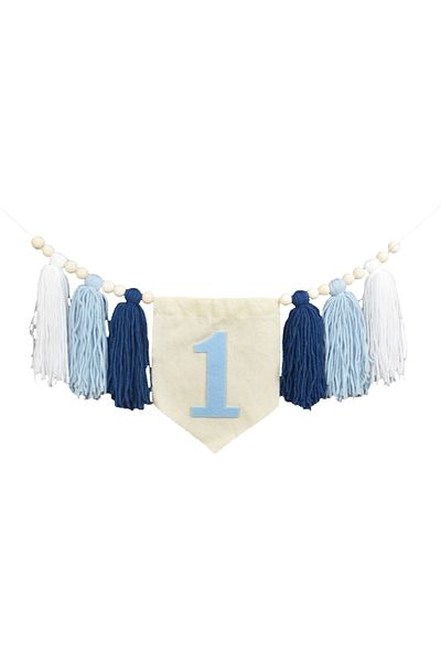 Choice Blue 1st Birthday High Chair Banner Blue Birthday Party Decorations For Children Handmade Wooden Bea
