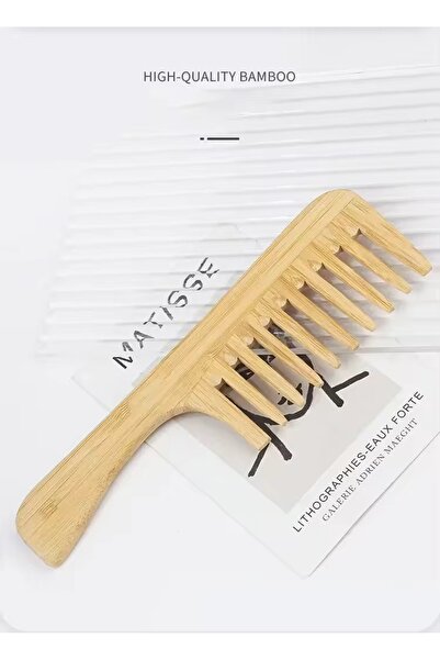 Choice مشط ذو أسنان واسعة، قطعة واحدة/قطعتين، مشط خشبي من الخيزران الطبيعي، مضاد للكهرباء الساكنة، مشط شوكة أفريقي، مشط لحية للرجال والنساء