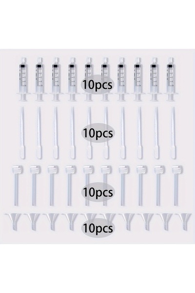 Choice مجموعة مكملات العطور البلاستيكية الأخرى البيضاء 20/40 قطعة: قمع بلاستي...