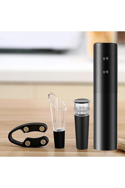 Choice black Rechargeable Electric Wine Bottle Opener Set Automatic Red Wine Corkscrew USB Charging Wine Op