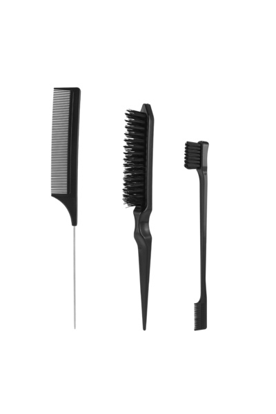 Choice Black New 3pcs Hair Brush Set Sharp-tail Comb Three-row Hair Comb Stee...