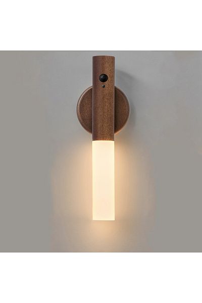 ZTree مصباح حائط مغناطيسي قابل لإعادة الشحن من Walnut-قطعة واحدة مزود بمستشعر حركة ذكي ليلي LED قابل لإعادة الشحن ومحمول للممر