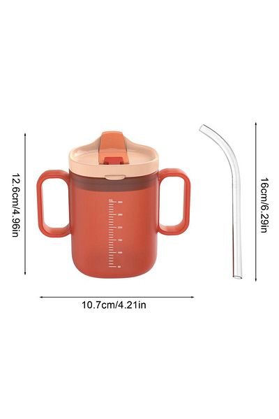 Choice Orange Adult Sippy Cup with Lid and Straw Plastic Mug Drinking Cup Disabled Elderly Spill Proof Dysp