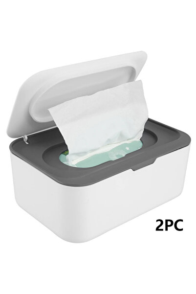 Choice علبة مناديل مبللة مقاومة للغبار، مكونة من قطعتين، مع أغطية، وحامل مناد...