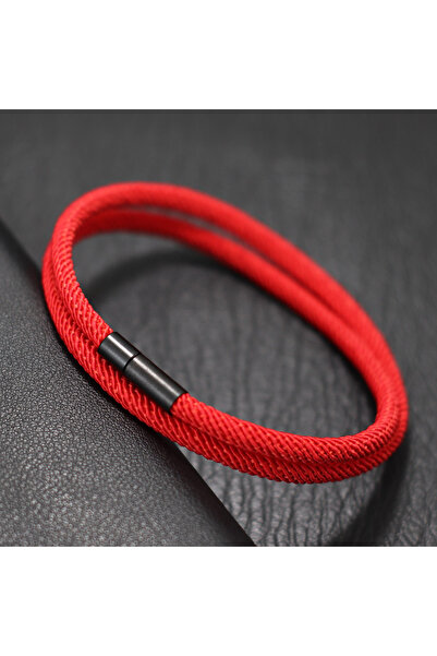 Choice سوار لاكي الأحمر للرجال، سوار مزدوج الطبقات من خيوط ميلانو، سوار للتخييم والبقاء على قيد الحياة في الهواء الطلق