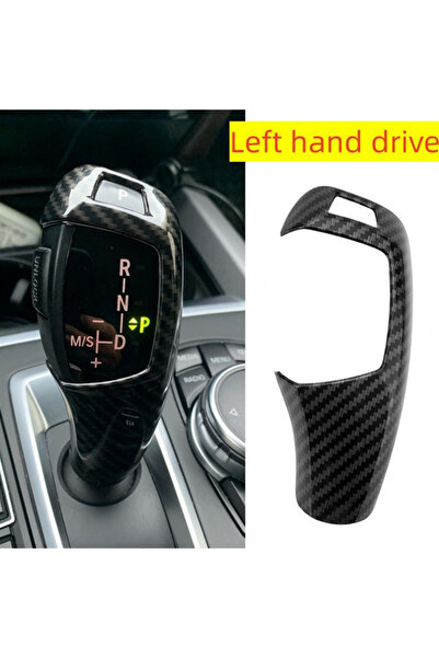 Choice B Carbon fiber Black ABS Car Gear Shift Handle Head Sleeve Cover Trim ...