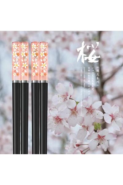 Choice PICTURE COLOR 3 1 Pairs Amber Sakura Japanese Chopsticks Pink Cherry Blossom Sushi Food Sticks Antib