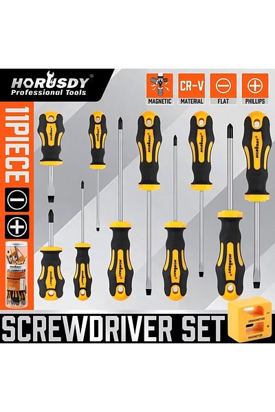 Choice HORUSDY 11-Piece Magnetic Screwdriver Set Phillips Flat Head Tip with Magnetizer