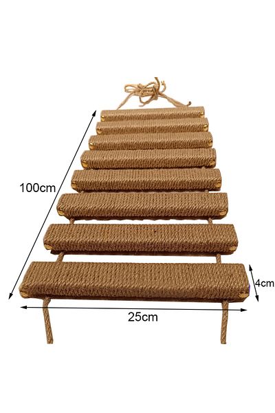 Choice 100cm full sisal Cat Climbing Ladder Bridge for Cats Cage Sisal Wooden Rope Ladder Pet Furniture Kit