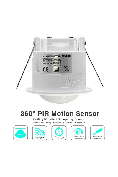 Choice 110-240VAC Ceiling Mount Motion Sensor,360 Motion Sensor,110V-240V,Occupancy Sensor Switch for Ceili