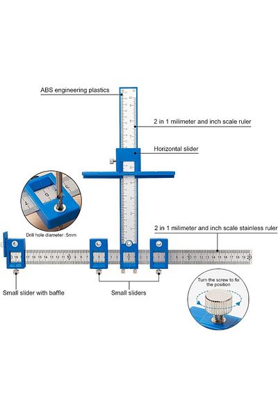 Choice Black Color Cabinet Hardware Jig, Punch Locator Drill Guide,Wood Drilling Dowelling Guide for Instal