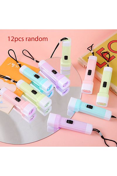 Choice 12pcs random 12/24 Pcs LED Mini Flashlight Kids Birthday Party Wedding Party Guest Gift Halloween Ch