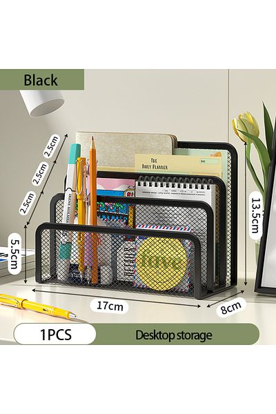 Choice Black Papers Trays Notebook Stand Rack Desk 3-layer Black Metal Iron Mesh Holder for Magazine Docume