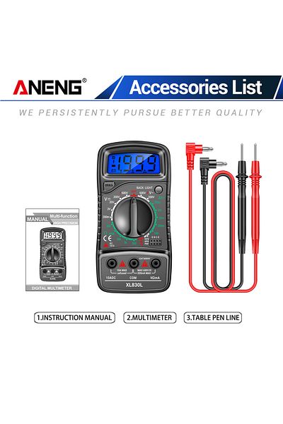 ANENG black ANENG XL830L Digital Multimeter Esr Meter Testers Automotive Electrical Dmm Transistor Peak Te