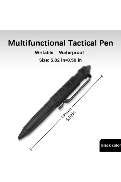 Choice قلم تكتيكي أسود متعدد الوظائف محمول للاستخدام الخارجي مصنوع من فولاذ ا...