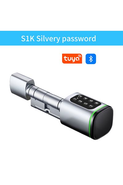 Choice 30 and30 S1K-slivery Keyless Smart Cylinder Lock with Tuya Smartlife App RFID NFC IC Card Pin Code/