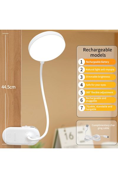 Choice Rechargeable LED Portable Clip Table Lamp USB Rechargeable Clip Desk Lamp Bed Reading Night Light To