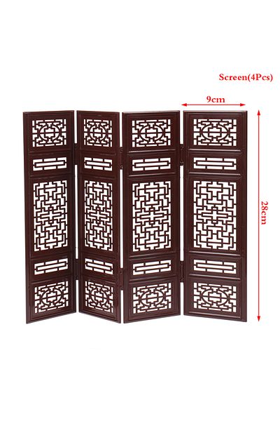 Choice Screen4Pcs Dollhouse Miniature Folding Screen Flute Lute Guzheng Fan Life Scene Ornament