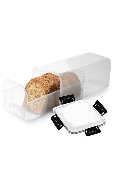 Choice black Plastic Bread Box with Sealing Lid and Tray Bread Storage Box Sandwich Bread Storage Box Pasta