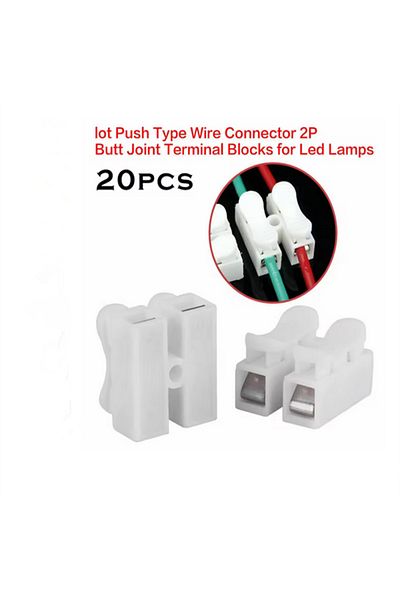 AOKIN 20pcs CH2 Spring Quick Wire Connectors Cable Clamps Terminal Block LED Strip Light Replace Electr...