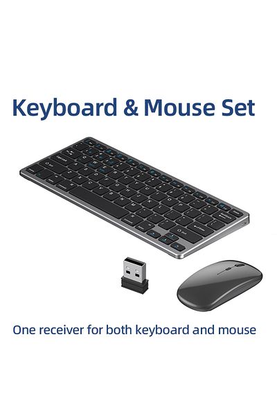 Choice Tin Grey--Set Thin Rechargeable Bluetooth Wireless Business Keyboard, Bluetooth 5.0 Fast Typing Resp