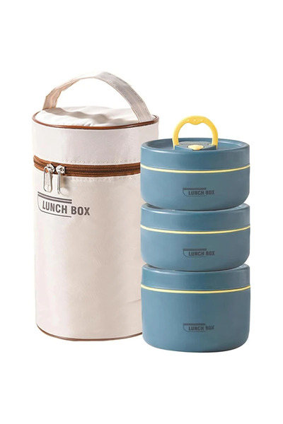 Choice 800-1000ml 2 Portable Insulated Food Lunch Container Set with Thermal ...