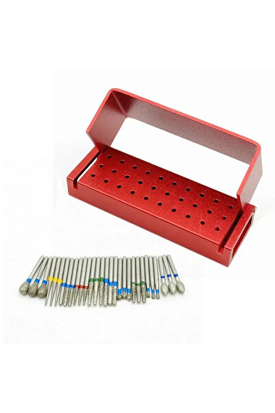 choice2 مجموعة أسنان حمراء مكونة من 30 قطعة من مثقاب الماس لأدوات الأسنان وكت...