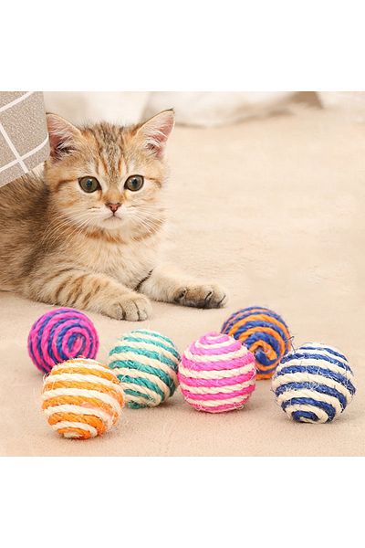 Choice 4 pcs random color 4 PCS Balls Interactive Pet Toys for Cats Kitten Dog Training Playing Chewing (Ra