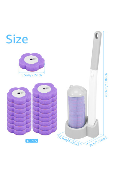 Choice فرشاة مرحاض رمادية اللون مكونة من 18 رأسًا و18/36 قطعة مع رؤوس بديلة ل...