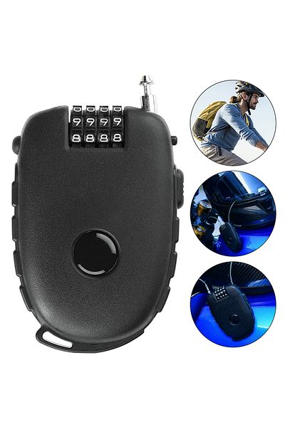 Choice Password Helmet Password Wheel Locking Tool Coded 4 Digit Lock Telescopic Steel Cable Motorbike C...