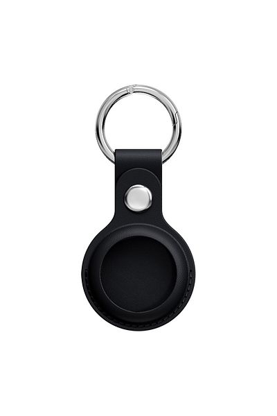 lamgool black Gps Tracker Locator Protective Leather Case Anti-lost Keychain Holder Leather Case for Apple A