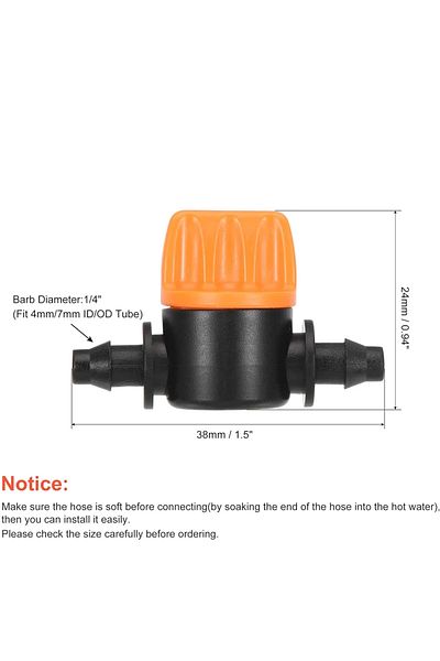 Choice 20Pcs Hose Valve Garden Tap Connectors for Drip Irrigation System, 4/7mm Water Flow Control Fittings