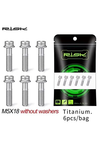 Choice مسامير ساق دراجة من التيتانيوم M5-18mm RISK 6 قطع M5x16mm M5x18mm من س...
