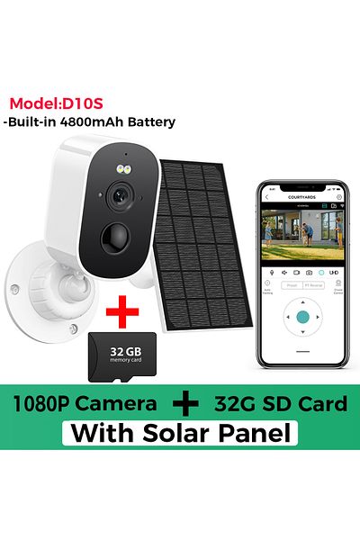 Choice 1080P Add 32G Card 1080P WiFi Camera Solar Outdoor Wireless Battery Powered Bullet Security Camera P