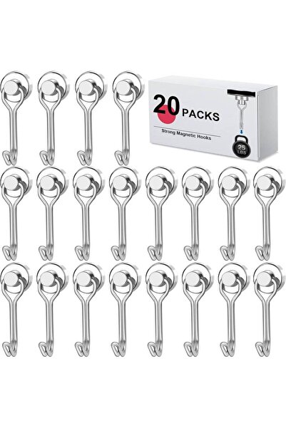 Choice D16 Silver 20Pcs 25lb Swivel Heavy Duty Magnetic Hooks, Strong Magneti...