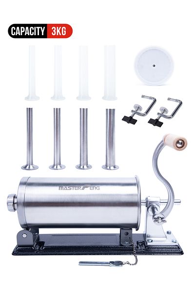 Choice 8 NOZZLES MASTER FENG Horizontal Sausage Stuffer Homemade Manual Sausage Maker Sausage Meat Filling