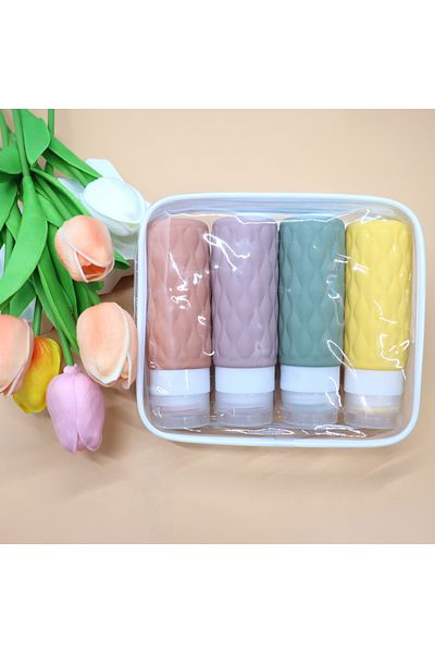Choice 100ml Silicone A 4pcs Travel Refillable Bottle Set Portable Silicone Squeezed Empty Soft Sub-bottlin