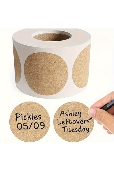 Choice 1 roll 500PCS 500PCs/Roll kraft round self-adhesive label paper items classification name stickers p