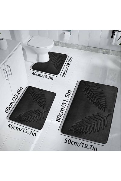 Choice 3 PCS 01 3PCS Set Bath Mats Nonslip Soft Quick Dry Bathroom Soft Rugs Water Absorption Dry Fast Bath