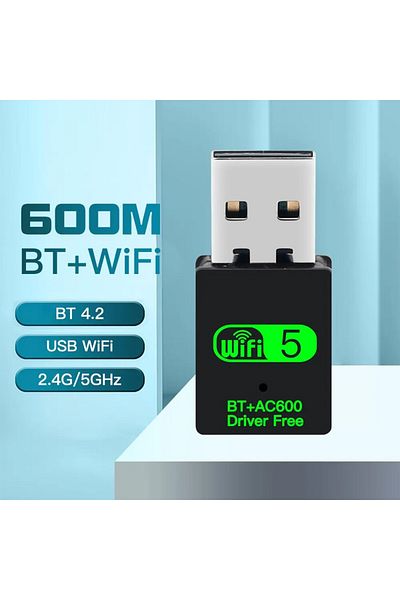 Choice محول USB WiFi Bluetooth 600 ميجابايت في الثانية 2 في 1 دونجل ثنائي النطاق 2.4 جيجا هرتز 5 جيجا هرتز USB WiFi 5 شبكة لاسلكية Wl...